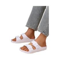 Chinelos Casuais Retro Para Meninos, Slip-On Em EVA, Ajustáveis Com Dupla Alça, Sola Plana