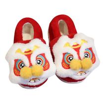 Chinelos Chinese Lion Dance Plush Warm Winter Shoes