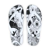 Chinelos com Estampa Exclusiva de Arte Moda Criativa para os Pés