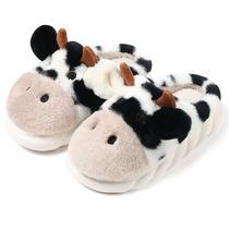 Chinelos Cow Funny Warm Plush, antiderrapantes, para uso interno, unissex Chinelos Cow Funny Warm Plush, antiderrapantes, para uso interno, unissex