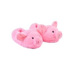 Chinelos Cute Pig Warm Plush, antiderrapantes, para uso interno, rosa Chinelos Cute Pig Warm Plush, antiderrapantes, para uso interno, rosa