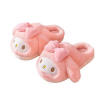 Chinelos De Algodão Kawaii Sanrio My Melody Kuromi Para Crianças, Calçados Quentes Para Uso Interno,