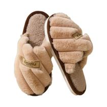 Chinelos De Algodão Para Casal, Quentes E Confortáveis, Antiderrapantes, Com Solado Plano Para Uso