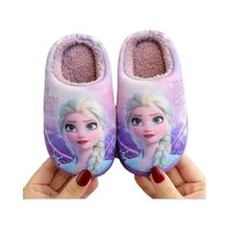Chinelos De Algodão Para Meninas, Princesa Disney Sofia Elsa, Inverno, Antiderrapante, Quente,