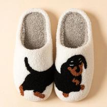Chinelos De Algodão Para Mulheres Com Estampa De Cachorrinho Dachshund, Confortáveis E Leves Para O Chinelos De Algodão Para Mulheres Com Estampa De Cachorrinho Dachshund, Confortáveis E Leves Para O