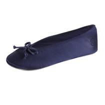 Chinelos de bailarina isotoner Soft Satin para mulheres azul marinho Chinelos de bailarina isotoner Soft Satin para mulheres azul marinho
