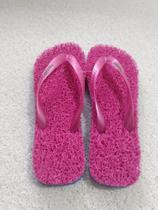Chinelos de capacho com borracha 100% ortopédicos e anti stress rosa pink.