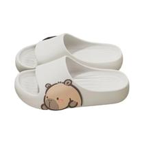 Chinelos De Cartoon Femininos, Solado Grosso, Secagem Rápida, Chinelos Para Banheiro Interno