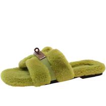 Chinelos de casa Axellion Fuzzy Open Toe Fluffy Green Fluffy Women Chinelos de casa Axellion Fuzzy Open Toe Fluffy Green Fluffy Women