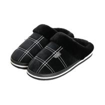 Chinelos De Casa Masculinos Em Flanela Macia Com Estampa Xadrez E Espuma De Memória, Quentes E - Pmoiste