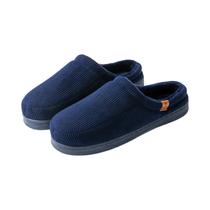 Chinelos De Casa Masculinos Quentes E Macios Em Corduroy Com Listras, Sola De Espuma De Memória,