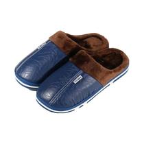 Chinelos De Inverno Casuais Para Homens Em Tamanho Grande, Impermeáveis, De Couro PU, Forrados Com