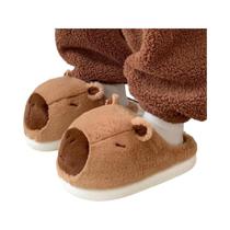 Chinelos De Inverno Femininos Com Plataforma E Pelúcia, Design Fofo De Capivara, Confortáveis Para Chinelos De Inverno Femininos Com Plataforma E Pelúcia, Design Fofo De Capivara, Confortáveis Para