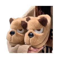 Chinelos De Inverno Femininos Em Pelúcia Sintética Com Plataforma Chunky Antiderrapante Confortáveis