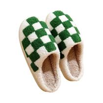 Chinelos De Inverno Femininos Fofos E Confortáveis Com Bordado Xadrez Para Uso Interno Chinelos De Inverno Femininos Fofos E Confortáveis Com Bordado Xadrez Para Uso Interno