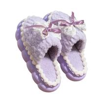 Chinelos De Inverno Femininos Quentes Com Pelúcia, Solado Grosso Antiderrapante, Bonitos Com Laço, Chinelos De Inverno Femininos Quentes Com Pelúcia, Solado Grosso Antiderrapante, Bonitos Com Laço,