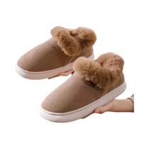Chinelos De Inverno Femininos Quentes De Algodão Casuais Para Casa, Pantufas Acolchoadas Para Uso