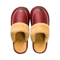 Chinelos De Inverno Masculinos Impermeáveis De Veludo E Couro Com Algodão Quente Para Uso Interno