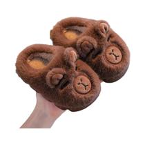 Chinelos De Inverno Quentes E Fofos Para Crianças, Estilo Capybara, Antiderrapantes, De Algodão