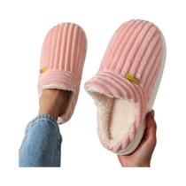 Chinelos De Inverno Unissex Quentes E Antiderrapantes Em Plush, Cor Sólida, Mule Flat Para Homens E Chinelos De Inverno Unissex Quentes E Antiderrapantes Em Plush, Cor Sólida, Mule Flat Para Homens E