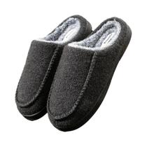 Chinelos De Lã Com Espuma De Memória Para Homens, Quentes, Antiderrapantes, Solado TPR, Sapatos De