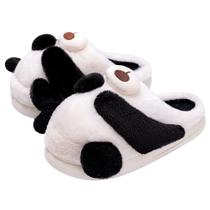 Chinelos de pelúcia fofos e quentes para uso doméstico com design de panda de 40 a 41 metros