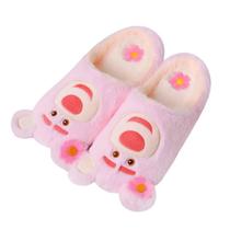 Chinelos de pelúcia Pink Flower Bear Anime para mulheres, tamanho 36-39 - Yiweisai Chinelos de pelúcia Pink Flower Bear Anime para mulheres, tamanho 36-39 - Yiweisai