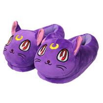 Chinelos de pelúcia Sailors Moons Luna Cat Anime 28 cm, tamanho 35-42