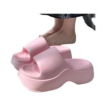 Chinelos De Plataforma EVA Em Cores Sólidas Para Mulheres, Solado Grosso Antiderrapante, Sandálias