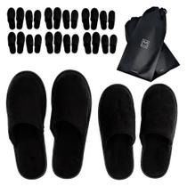 Chinelos de spa MODLUX laváveis de algodão, veludo, antiderrapantes, 12 pares