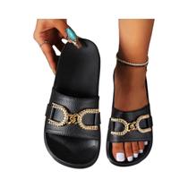 Chinelos De Verão Femininos Com Fivela Dourada Confortáveis E Respiráveis Antiderrapantes Para Uso