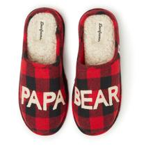 Chinelos Dearfoams Papa Bear Buffalo Plaid para homens