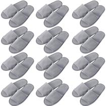 Chinelos descartáveis Bunnycool, 12 pares para convidados, cinza claro
