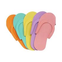 Chinelos Descartáveis De Espuma Para Pedicure Em Cores Aleatórias, 12 Pares Para Salão, Spa E