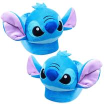 Chinelos Disney Stitch 3D Fluffy Non-Slip femininos azuis tamanho 37/38
