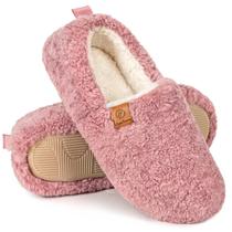 Chinelos EverFoams Soft Curly Full Memory Foam para mulheres rosa