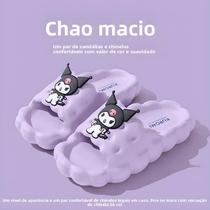 Chinelos Femininos Antiderrapantes Sanrio Kuromi Hello Kitty Anime Para Casais Primavera Verão