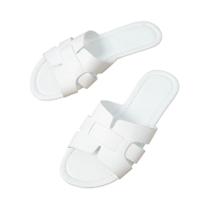 Chinelos Femininos Brancos, Sandálias Abertas, Calçados Casuais Para Praia, Uso Interno E Externo
