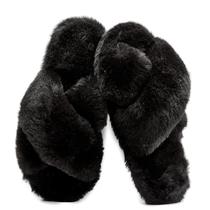 Chinelos femininos Crazy Lady Fuzzy Furry Fur Memory Foam