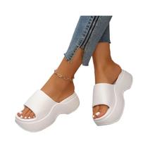 Chinelos Femininos De Plataforma Chunky Verão 2025 Confortáveis Com Salto Wedge Antiderrapante Sola