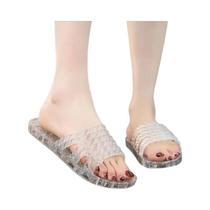 Chinelos Femininos De Verão Respiráveis Com Cristais, Sola Macia, Confortáveis E Antiderrapantes