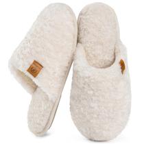 Chinelos Femininos EverFoams de Espuma com Memória e Pelúcia Creme