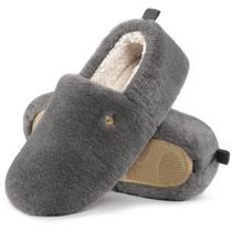 Chinelos femininos EverFoams, felpudos, de lã sintética, antiderrapantes, cinza acinzentado