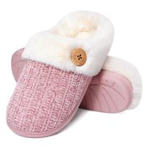 Chinelos femininos Evshine Fuzzy Memory Foam Chenille Knit