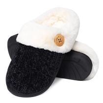Chinelos femininos Evshine Fuzzy Memory Foam Chenille Knit