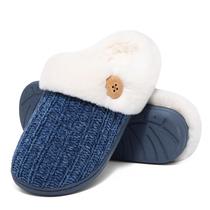 Chinelos femininos Evshine Fuzzy Memory Foam Chenille Knit