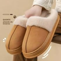 Chinelos Femininos Fofos e Quentes para Inverno - Antiderrapantes com Sola Grossa