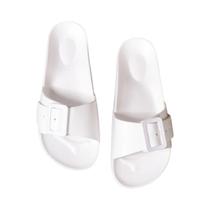 Chinelos Femininos Simples e Casuais com Fivela - Salto Plano e Tamanhos Grandes