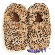 Chinelos femininos Warmies, leopardo, para micro-ondas, tamanho 6-10 Chinelos femininos Warmies, leopardo, para micro-ondas, tamanho 6-10