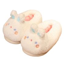 Chinelos Fluffy Rabbit Warm Plush, antiderrapantes, para uso interno